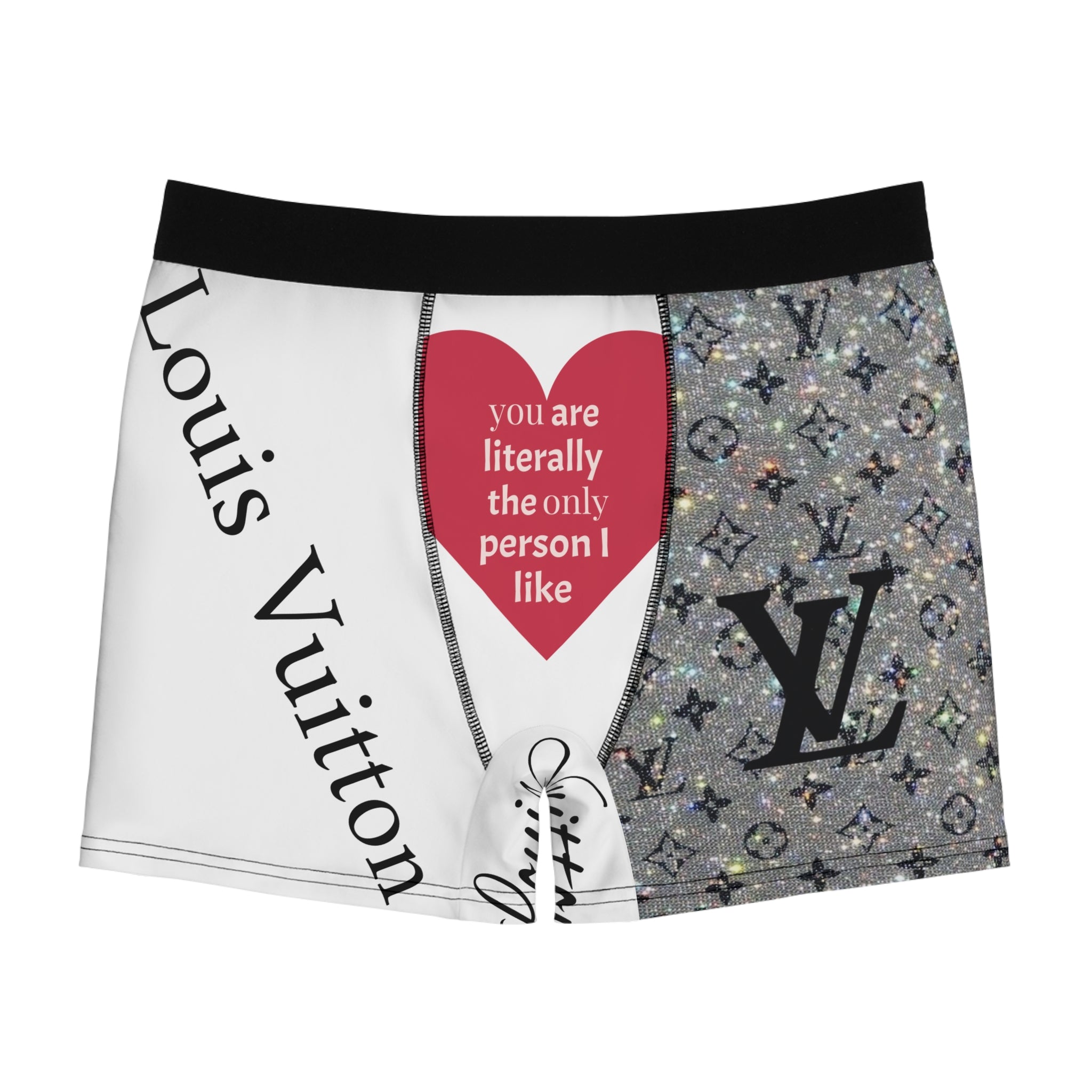 Graphic Boxer Briefs — Luxe Logo & Heart Quote All-Over Print
