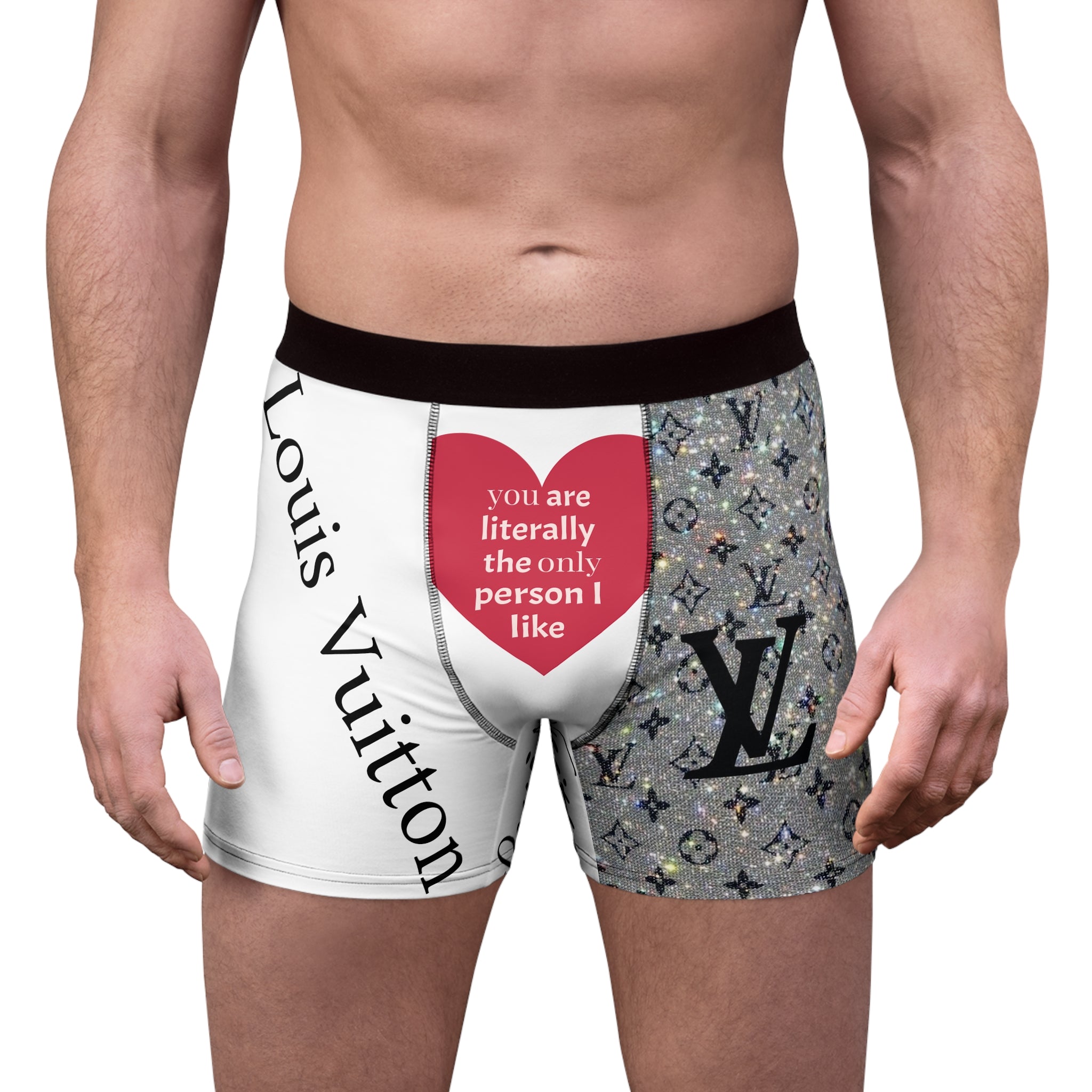Graphic Boxer Briefs — Luxe Logo & Heart Quote All-Over Print