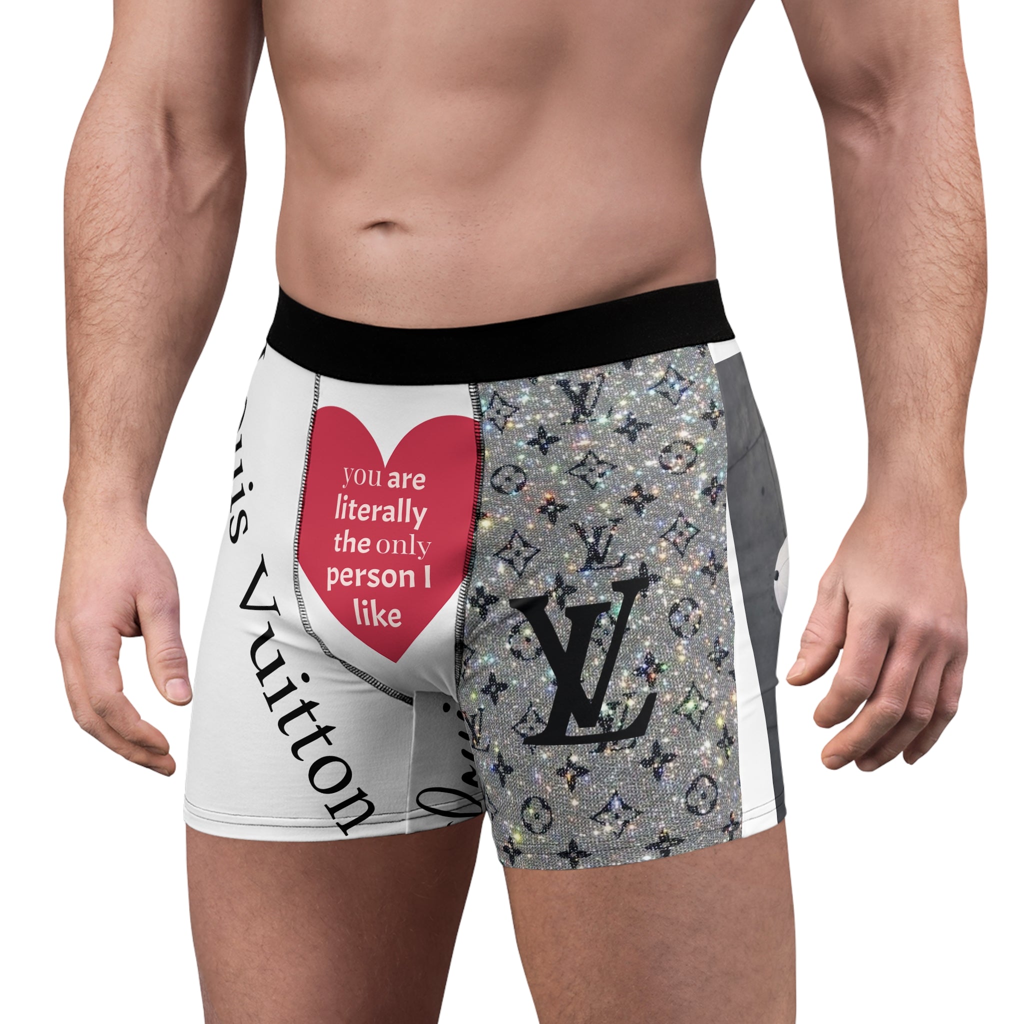 Graphic Boxer Briefs — Luxe Logo & Heart Quote All-Over Print
